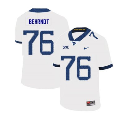 Men's West Virginia Mountaineers NCAA #76 Chase Behrndt White Authentic Nike 2019 Stitched College Football Jersey FT15W83VE